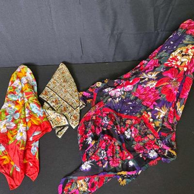 Collection of 3 Beautiful Scarves in Red Nuances and Different Sizes