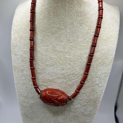 Dark Mexican Opal Necklace plus more- 3 Red Toned Jewelry Pieces