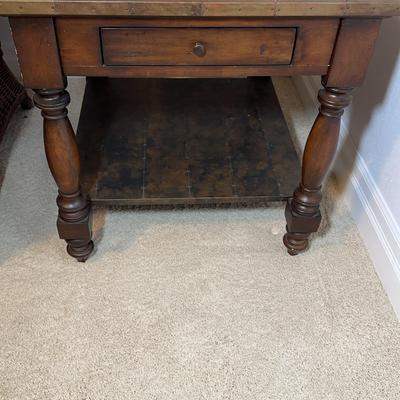 Bassett Filipino Tin Top Vintage Side Table