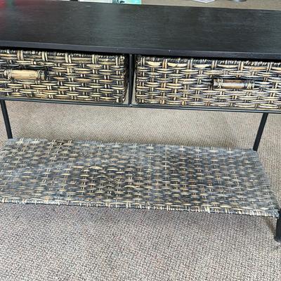 Newport Rattan Basket Console Table