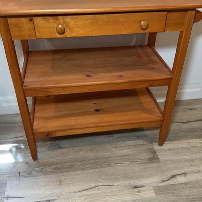 Single Drawer Knotty Utility Table With Towel Bar