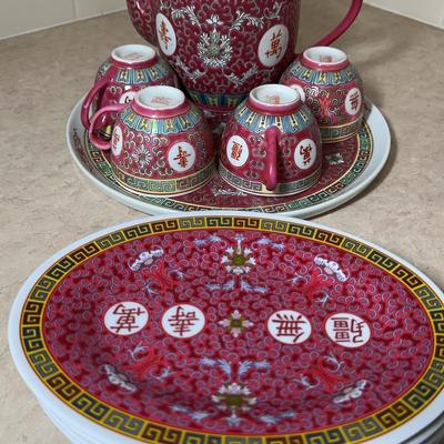Mun Shou Chinese Tea Set