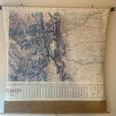 1957 The Jeppesen Natural-Color Relief Map Of Colorado