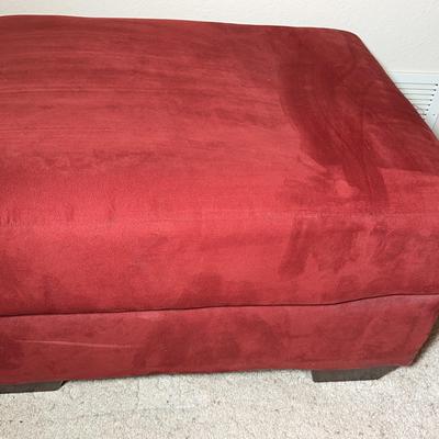 Ashley Red Micro Suede Ottoman