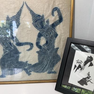 Thai Temple Rubbing & Asian Ink Minimal Art Works