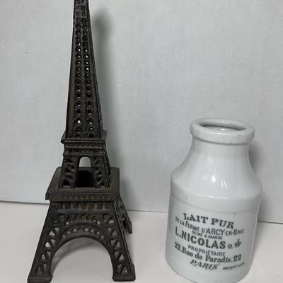 Cast Iron Eiffel Tower Votive & Milk Jug