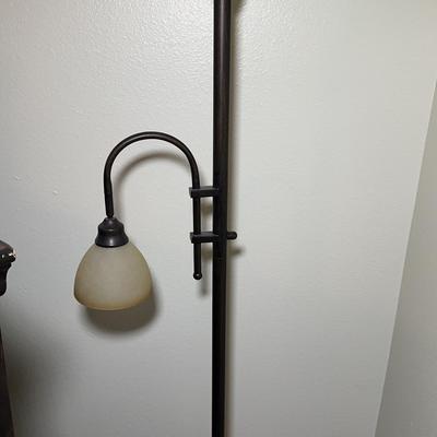 Bronzed Torchiere Double Light Floor Lamp