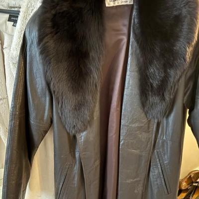 Leather coat large