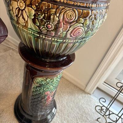 Majolica plant stand