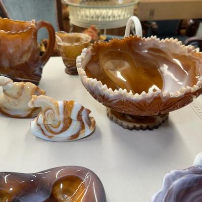 Slag glass in caramel 