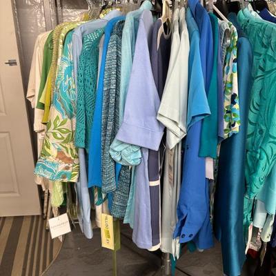 Hundreds of pieces of new-with-tags women’s clothing. 
