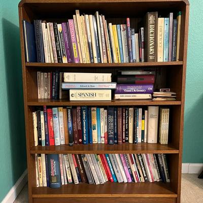 Wood Bookcase With Books
