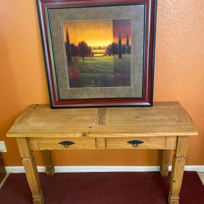 Console Table, Italy Wall Art & Small Runner Rug