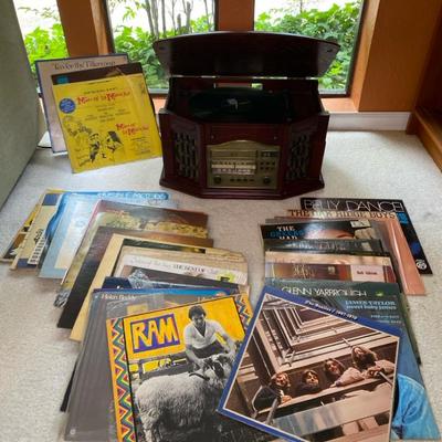 Vintage Record Player/ Radio /CD Player + Vinyls