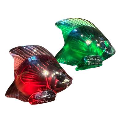 Sale Photo Thumbnail #61: Pair of Lalique Crystal fish