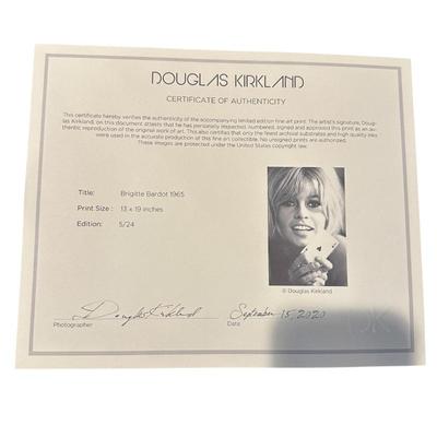 Sale Photo Thumbnail #286: Brigitte Bardot signed photograph by Douglas Kirkland
