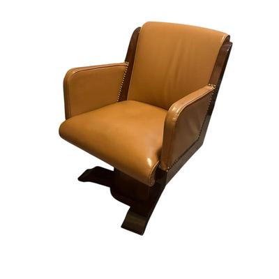 Sale Photo Thumbnail #454: Art Deco Oak and Leather Swivel Desk Chair