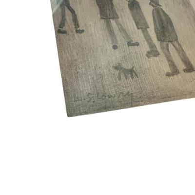 Sale Photo Thumbnail #441: pencil drawing of people in Market by L.S. Lowry