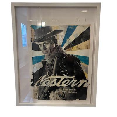 Sale Photo Thumbnail #356: "Western mixed media by Robert Mars in frame 31.5" 25.5"