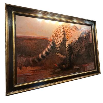 Sale Photo Thumbnail #234: "Cheetah" by Kim Donaldson with frame 79" x 55"