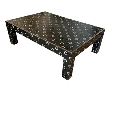 Sale Photo Thumbnail #195: Argentina black and white circles coffee table by Rueben Milan width 37", length 53", height 17"