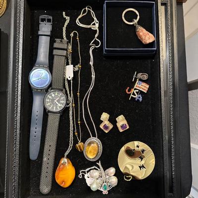 Sale Photo Thumbnail #15: Swatch, Orvis, Sterling and amber, pearls, amethyst, 