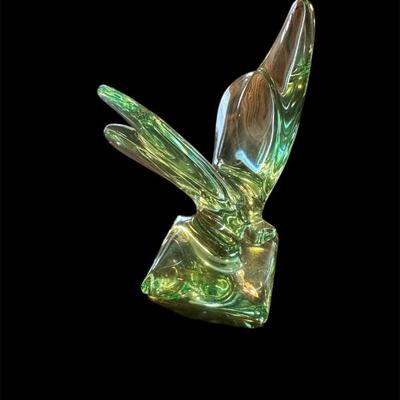 Sale Photo Thumbnail #98: Baccarat green crystal butterfly