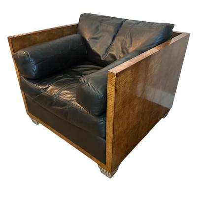 Sale Photo Thumbnail #149: Therien Studio Workshops Custom club Chair black leather 