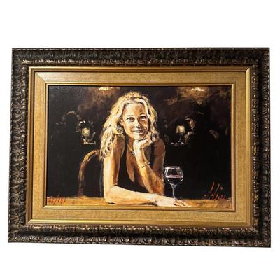 Sale Photo Thumbnail #291: "First Blonde"  signed and number giclee 52/150 by Fabian Perez 17" x 23"