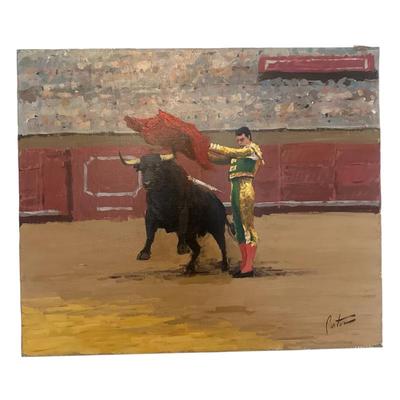 Sale Photo Thumbnail #442: "Estatuario" painting on canvas by Enrique Pastor 18" x 22" 