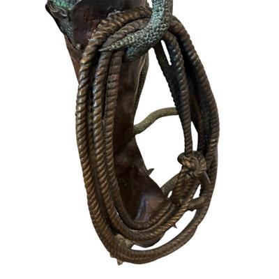 Sale Photo Thumbnail #204: "Lizard CowBoy" Bronze Lizard Cowboy Sculpture by Jessica McCain 40"