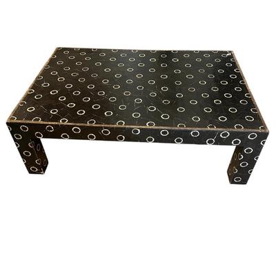 Sale Photo Thumbnail #196: Argentina black and white circles coffee table by Rueben Milan width 37", length 53", height 17"