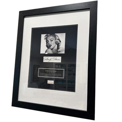 Sale Photo Thumbnail #222: Marilyn Monroe lock of hair in frame 15.5" x 12.5"