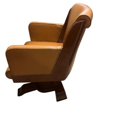 Sale Photo Thumbnail #453: Art Deco Oak and Leather Swivel Desk Chair