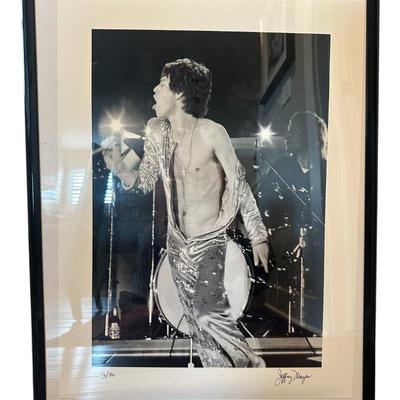 Sale Photo Thumbnail #321: signed and numbered Kieth Richards photo 3/70 by Jeffrey Mayer in frame 9.5" x 21"