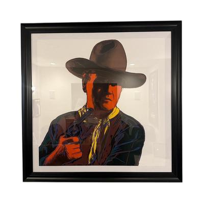 Sale Photo Thumbnail #373: John Wayne 1986 print boy Andy Warhol in frame 45" x 45" 