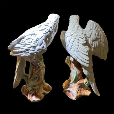 Sale Photo Thumbnail #41: Grosselle Italian Majolica porcelain parrots
