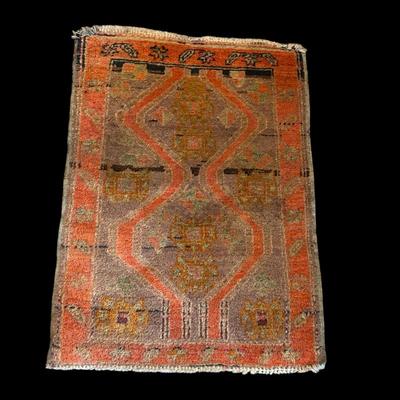 Sale Photo Thumbnail #550: small orange turkish rug 35.5" x 26" #12