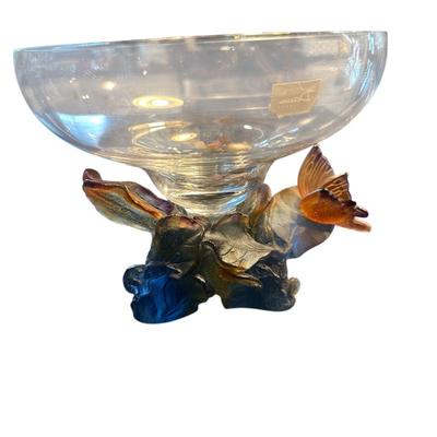 Sale Photo Thumbnail #81: Daum Butterfly, leaves, snail vase