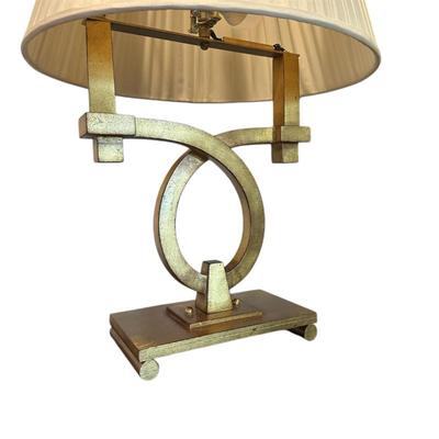 Sale Photo Thumbnail #135: Art Deco Portabello Road gold lea table lamp