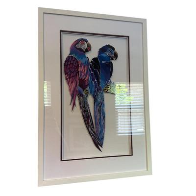 Sale Photo Thumbnail #342: "Two Parrots XIV" by Patricia Govensky in frame 25.5" x 17"