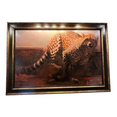 Sale Photo Thumbnail #233: "Cheetah" by Kim Donaldson with frame 79" x 55"