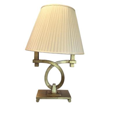 Sale Photo Thumbnail #134: Art Deco Portabello Road gold lea table lamp