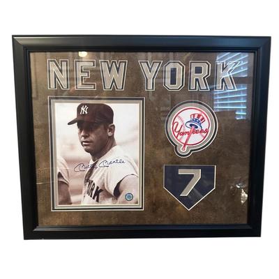 Sale Photo Thumbnail #458: New York Yankees signed Mickey Mantle photo in frame 22.5" x 18.5"
