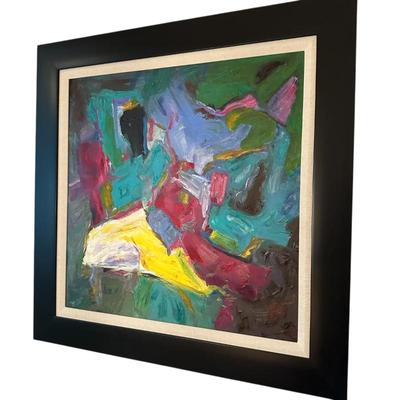 Sale Photo Thumbnail #542: framed original abstract art by Michael Schofield 24"x 24"