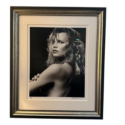 Sale Photo Thumbnail #284: Claudia Schaffer photo signed and #'d by Greg Gorman with frame 31.5" x 26" 