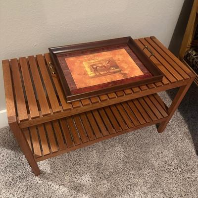 Sale Photo Thumbnail #482: teak shelf and tray