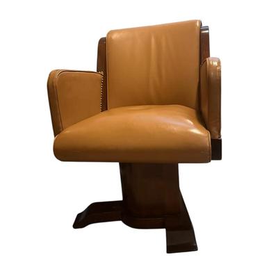 Sale Photo Thumbnail #455: Art Deco Oak and Leather Swivel Desk Chair