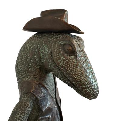 Sale Photo Thumbnail #203: "Lizard CowBoy" Bronze Lizard Cowboy Sculpture by Jessica McCain 40"