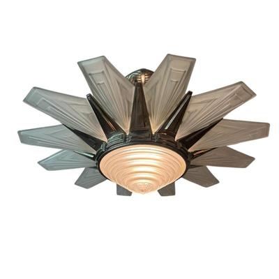 Sale Photo Thumbnail #148: Degue French 1920's Art Deco Chandelier from Tangiers Hotel in Paris. prox. 40" in diameter